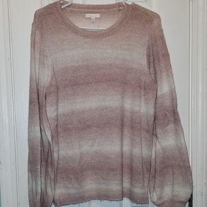 Pink and white lightweight sweater